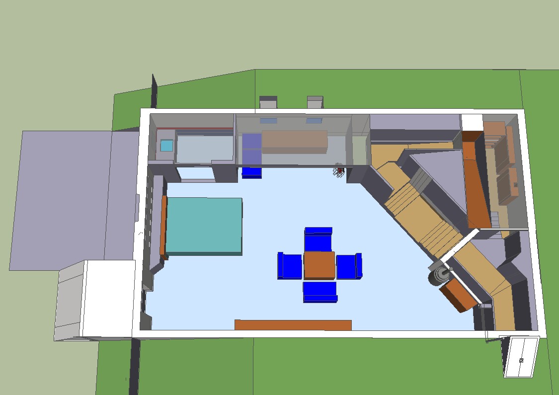 Full House House Floor Plan Garage 3D