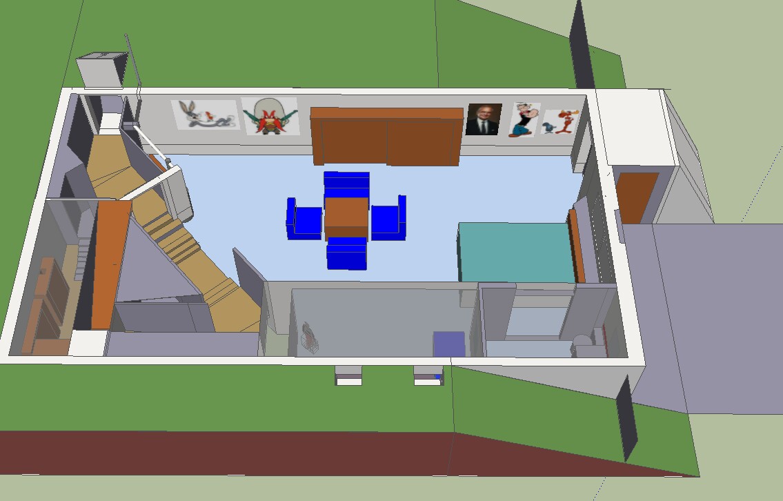 Full House House Floor Plan Garage 3D